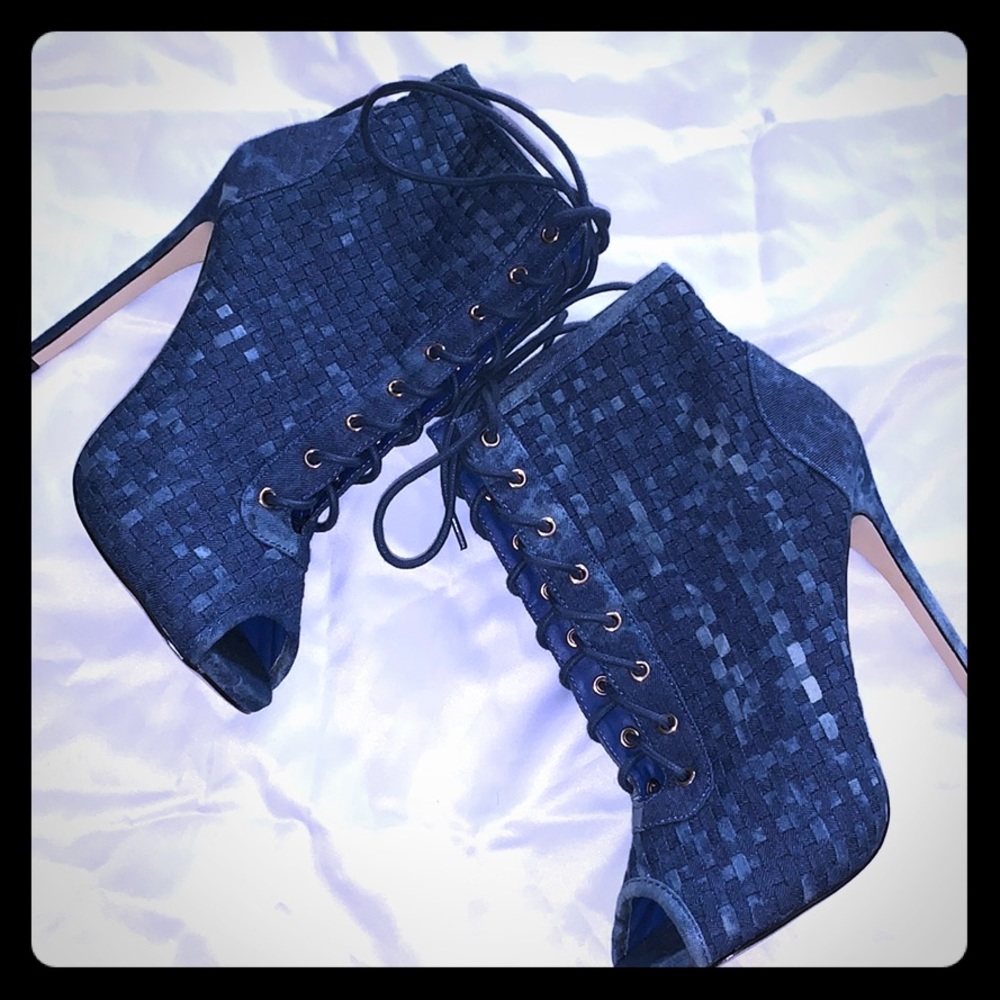 Boot cut sandal heels